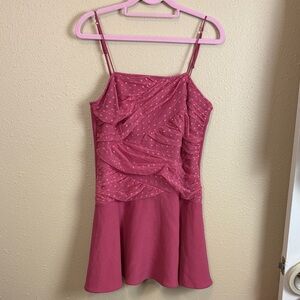 Finders Keepers Mauve Pink Polka Dot Mesh Dress NWT Size M 6 $150